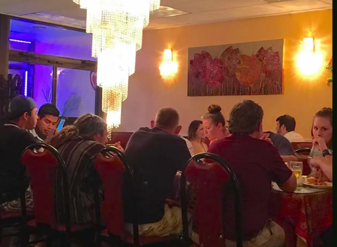 Guests dining inside the restaurant