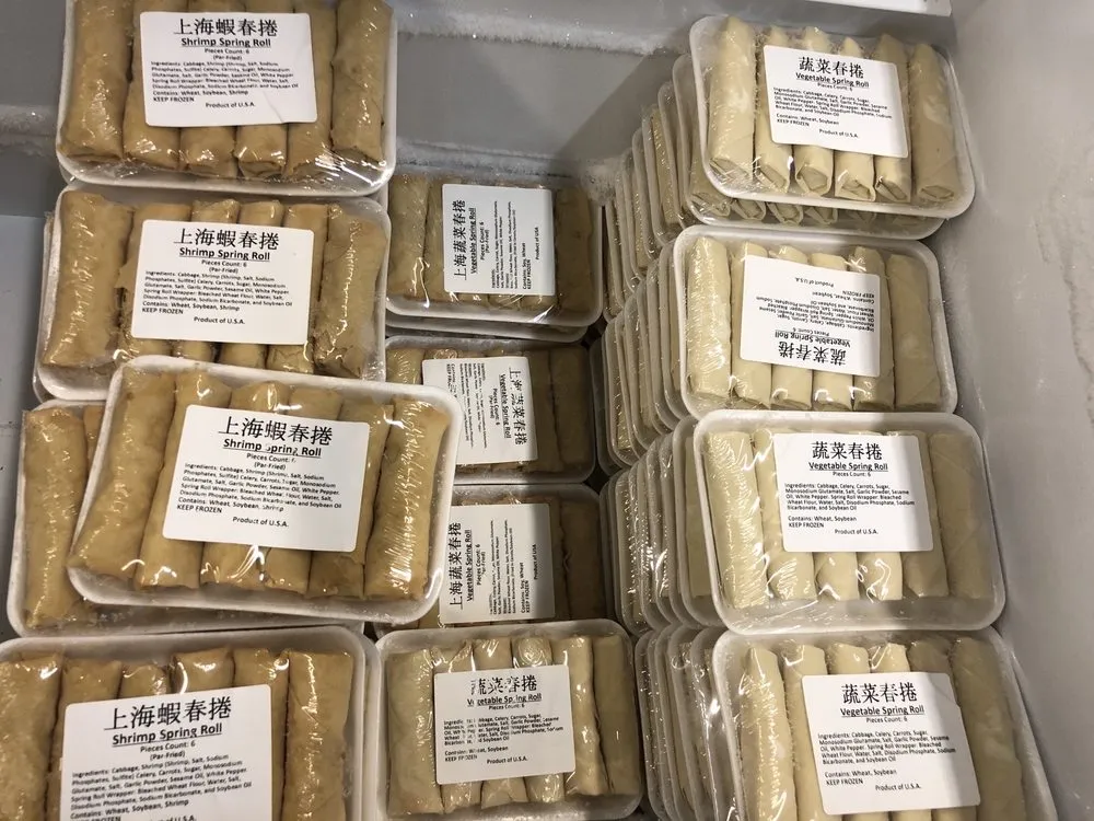 Frozen spring rolls sold at Tran's Market