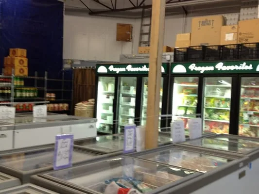 Freezer section inside Tran's Market